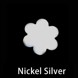 Metal Stamping Blanks Nickel Silver Flower with 6 Petals, 17mm (.67"), 24g